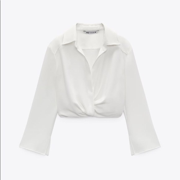 NWT Zara Cropped Blouse - Picture 1 of 6